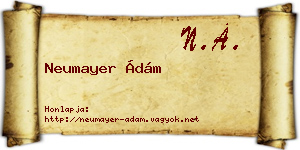 Neumayer Ádám névjegykártya